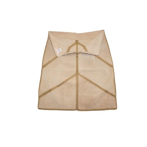 Forever 21 Beige Faux Suede Paneled Skirt – Boho Y2K Vibes – Size L - Picture 4 of 5